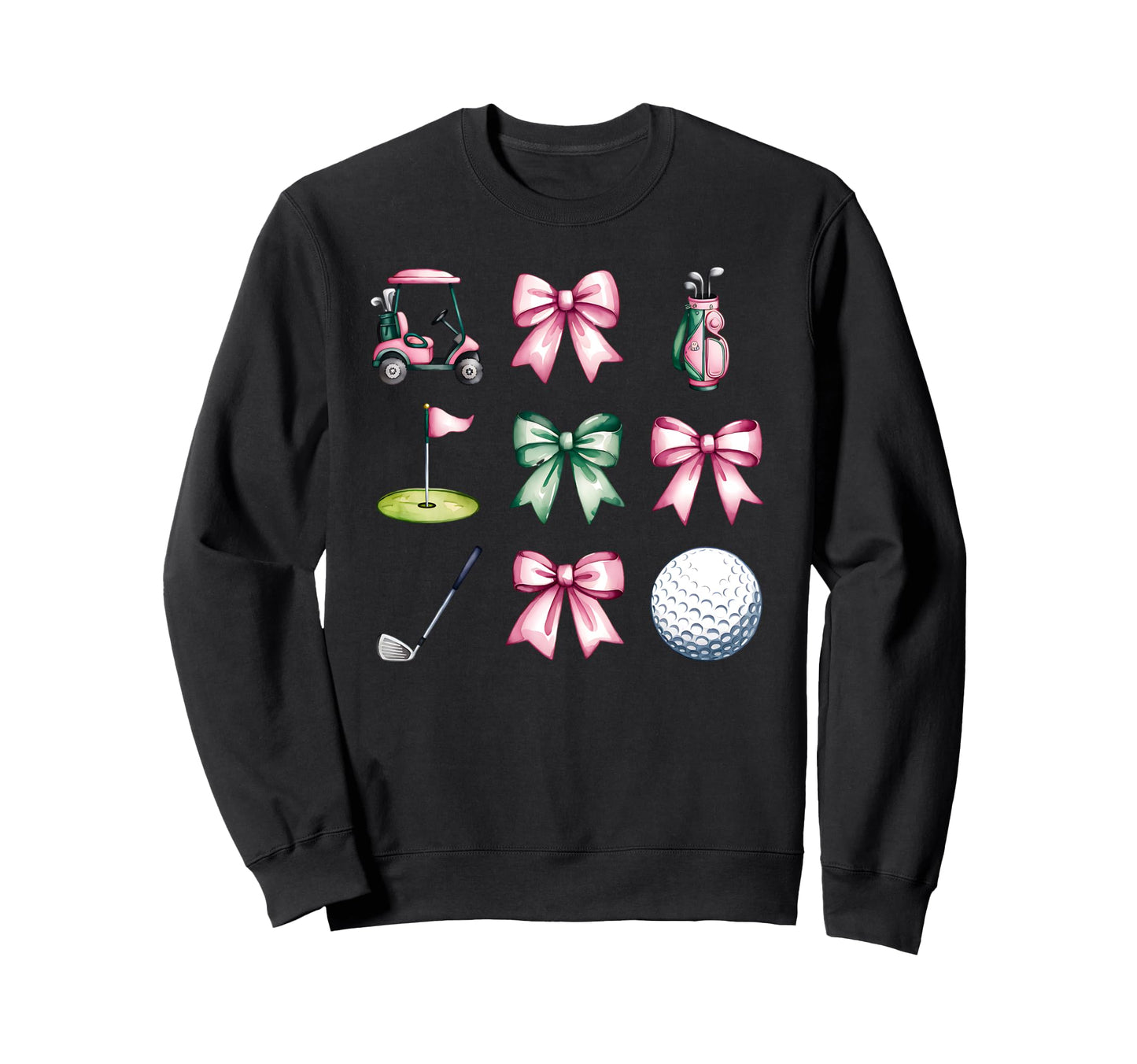 Golf Coquette Bow Golf Ball Mom Game Day Sweatshirt - Graphic Print Unisex - T-Shirt, Sweatshirt, Hoodie