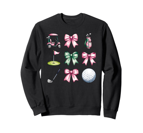 Golf Coquette Bow Golf Ball Mom Game Day Sweatshirt - Graphic Print Unisex - T-Shirt, Sweatshirt, Hoodie