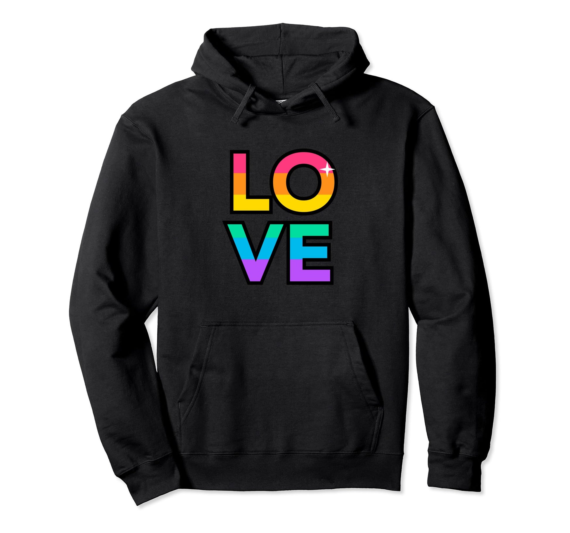 Love Rainbow Colors Groovy Hoodie - Casual Everyday Wear Unisex - T-Shirt, Sweatshirt, Hoodie