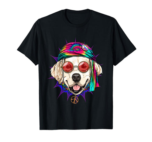 Tie Dye Hippie Golden Retriever T-Shirt - Trendy Graphic for Adults - T-Shirt, Sweatshirt, Hoodie
