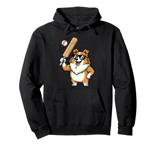 Corgi Baseball Player Dog Sunglasses Hoodie - Trendy Graphic for Adults - T-Shirt, Sweatshirt, Hoodie