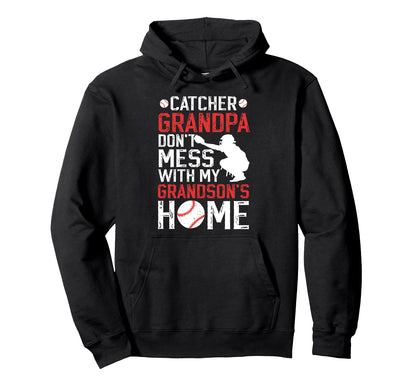 Baseball Catcher Grandpa Funny Hoodie - Minimalist Print Men Women - T-Shirt, Sweatshirt, Hoodie