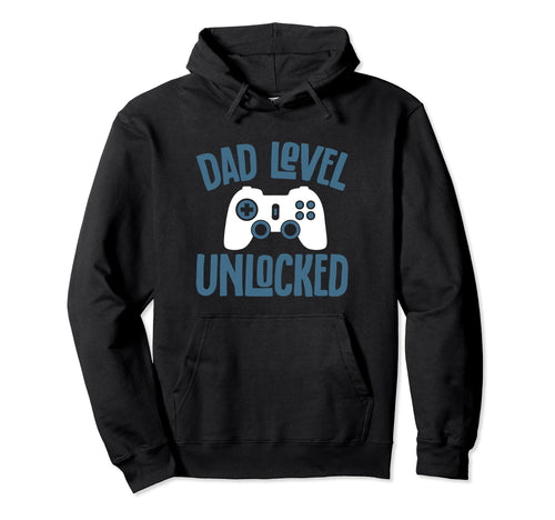 Gamer Dad Funny Fathers Day Dad Level Hoodie - Minimalist Print for Adults - T-Shirt, Sweatshirt, Hoodie