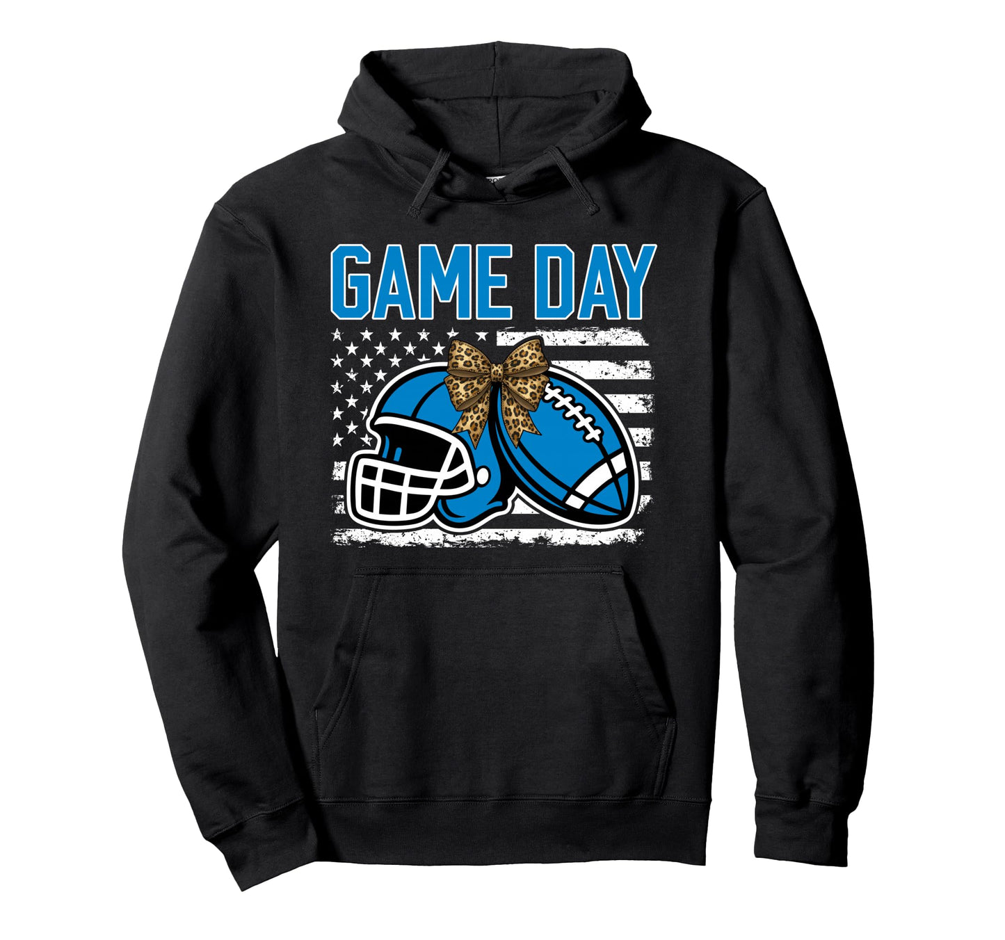 Game Day Football Bow Teal Mom Mama Hoodie - Trendy Graphic Unisex - T-Shirt, Sweatshirt, Hoodie