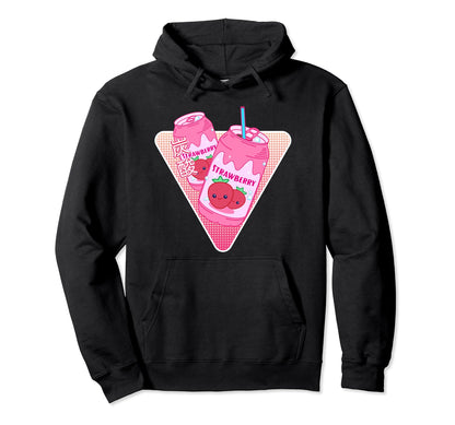 Kawaii Strawberry Soda Vaporwave Hoodie - Unique Graphic Men Women - T-Shirt, Sweatshirt, Hoodie