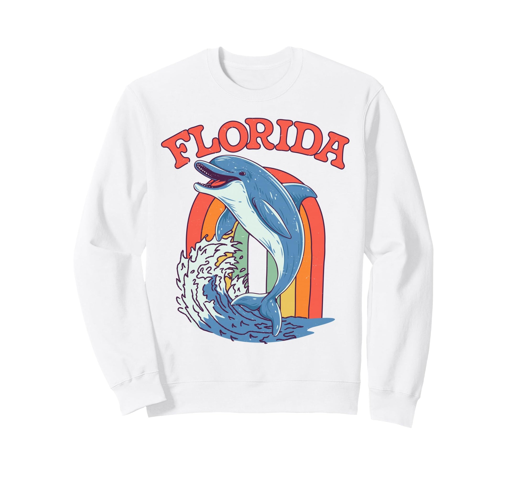 Dolphin Florida Beach Summer Sweatshirt - Casual Everyday Wear Men Women - T-Shirt, Sweatshirt, Hoodie