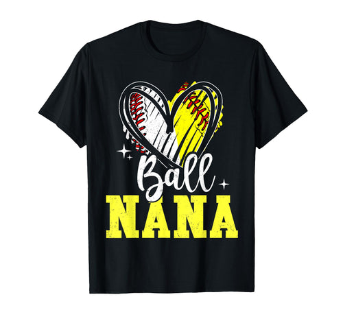 Ball Grandma Heart Baseball Softball T-Shirt - Trendy Graphic for Adults - T-Shirt, Sweatshirt, Hoodie