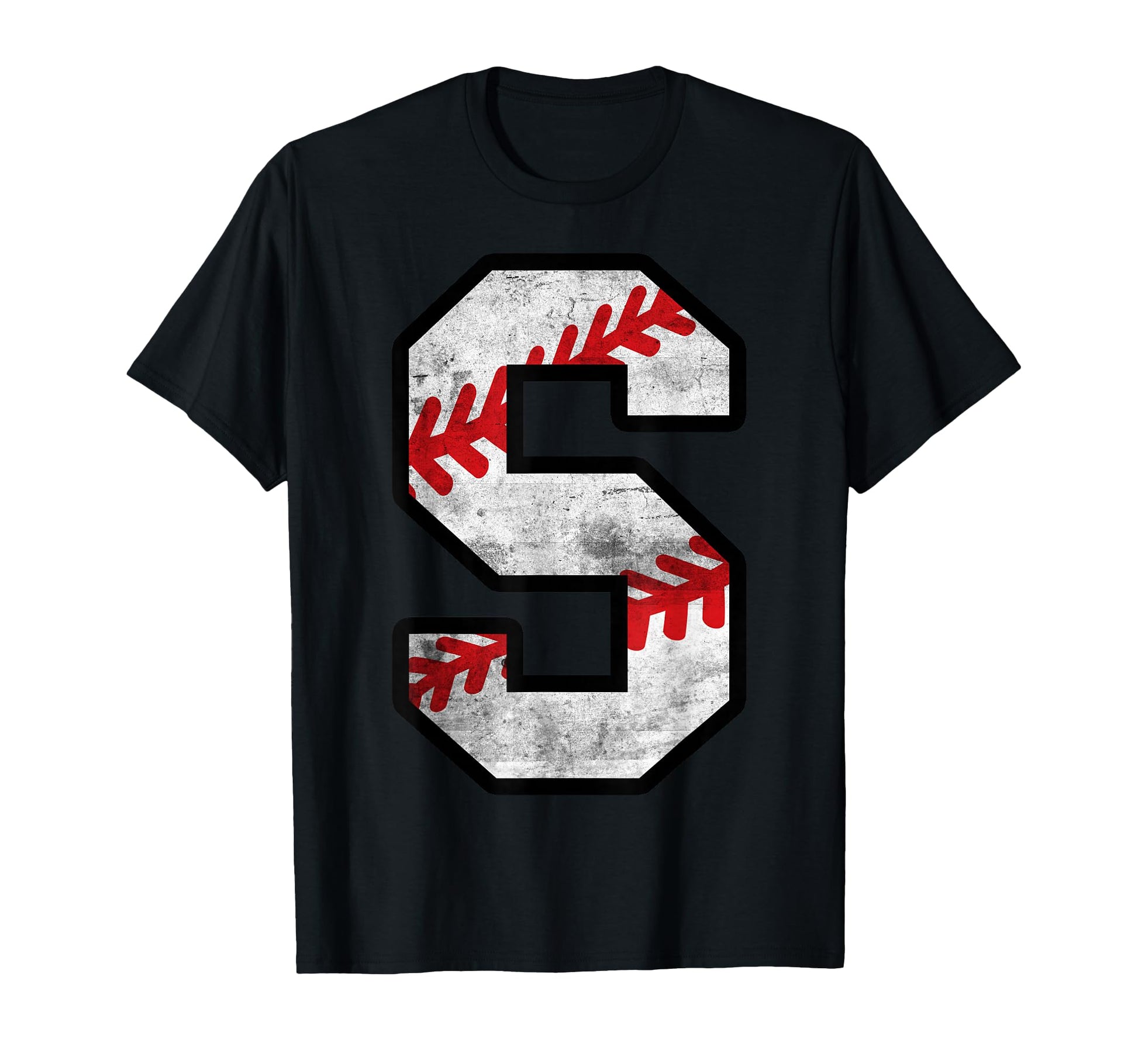 Distressed Baseball Letter S T-Shirt - Casual Everyday Wear Unisex - T-Shirt, Sweatshirt, Hoodie