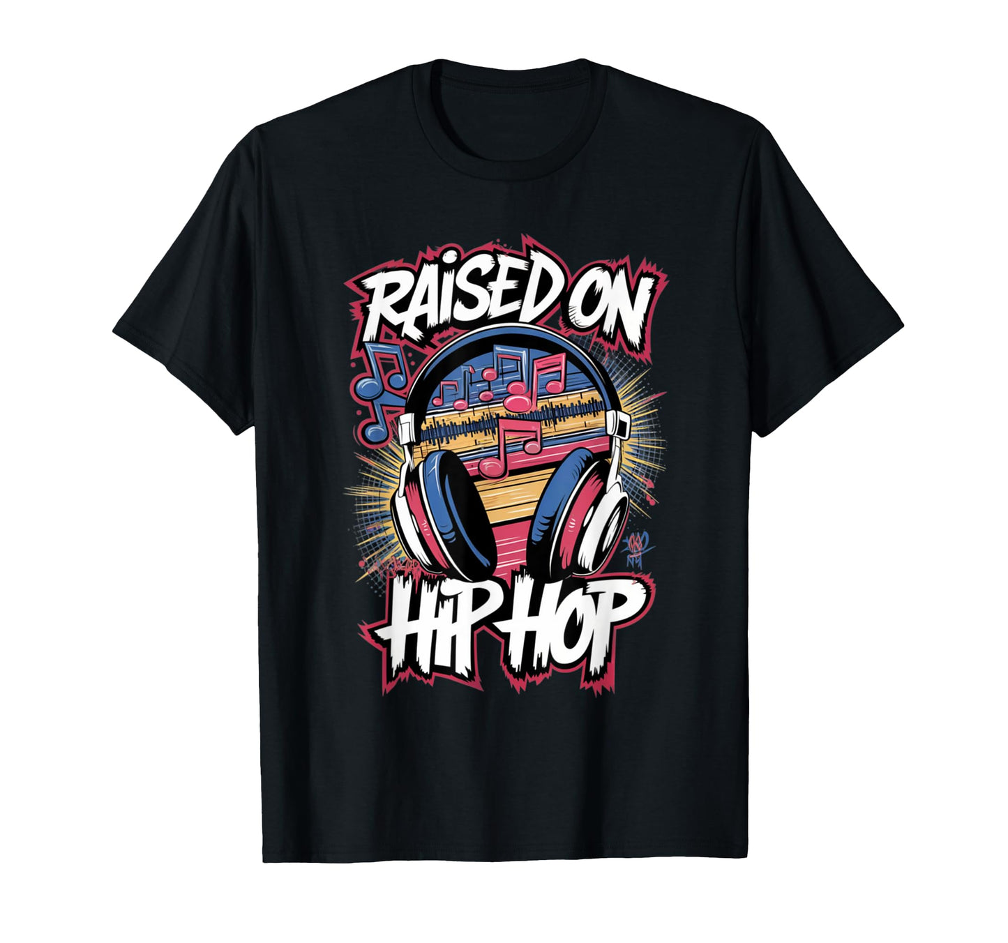 Raised Hip Hop Urban Dj Graffiti Old T-Shirt - Novelty Apparel for Adults - T-Shirt, Sweatshirt, Hoodie