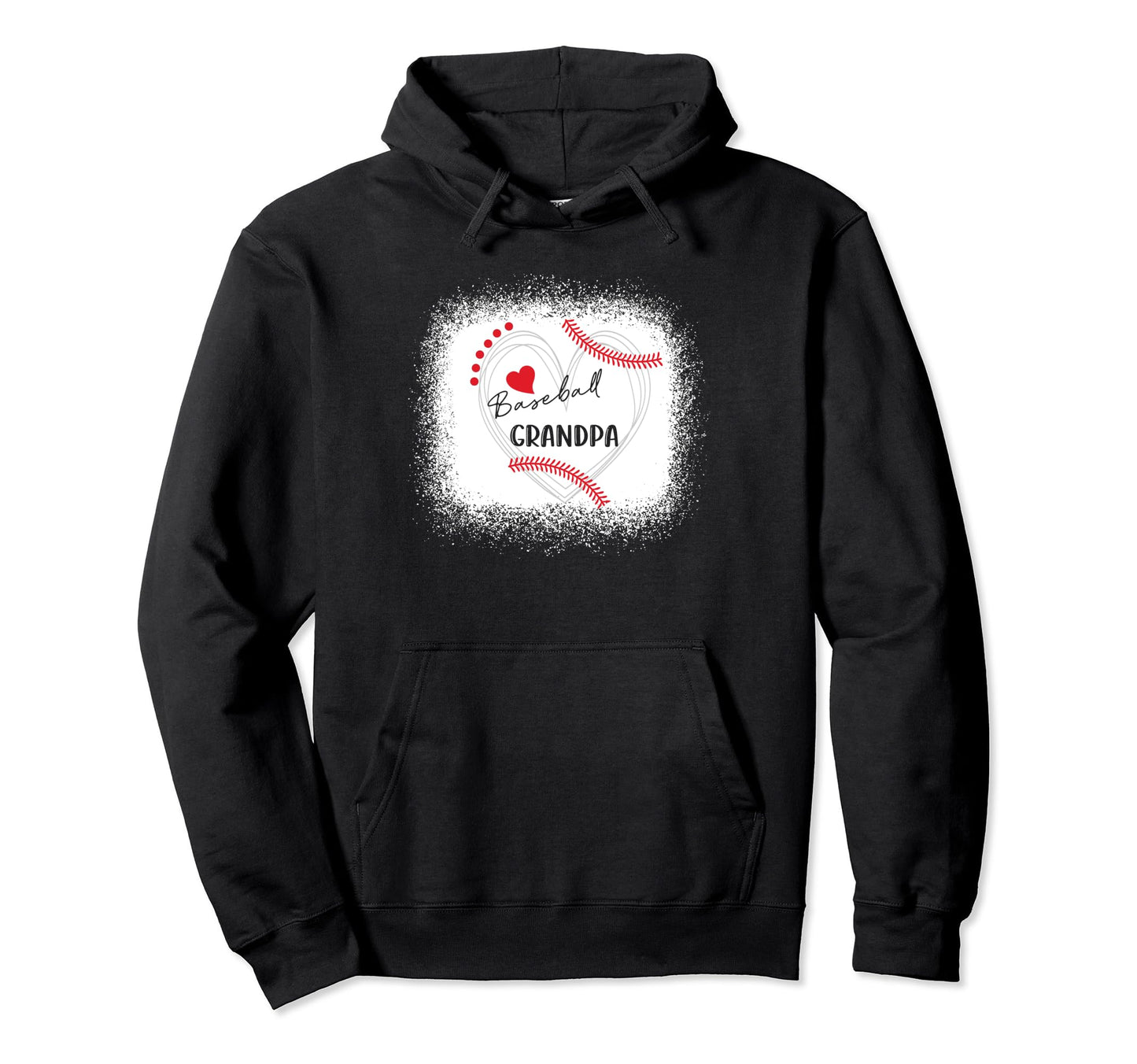 Baseball Grandpa Baseball Heart Hoodie - Custom Art Print for Adults - T-Shirt, Sweatshirt, Hoodie