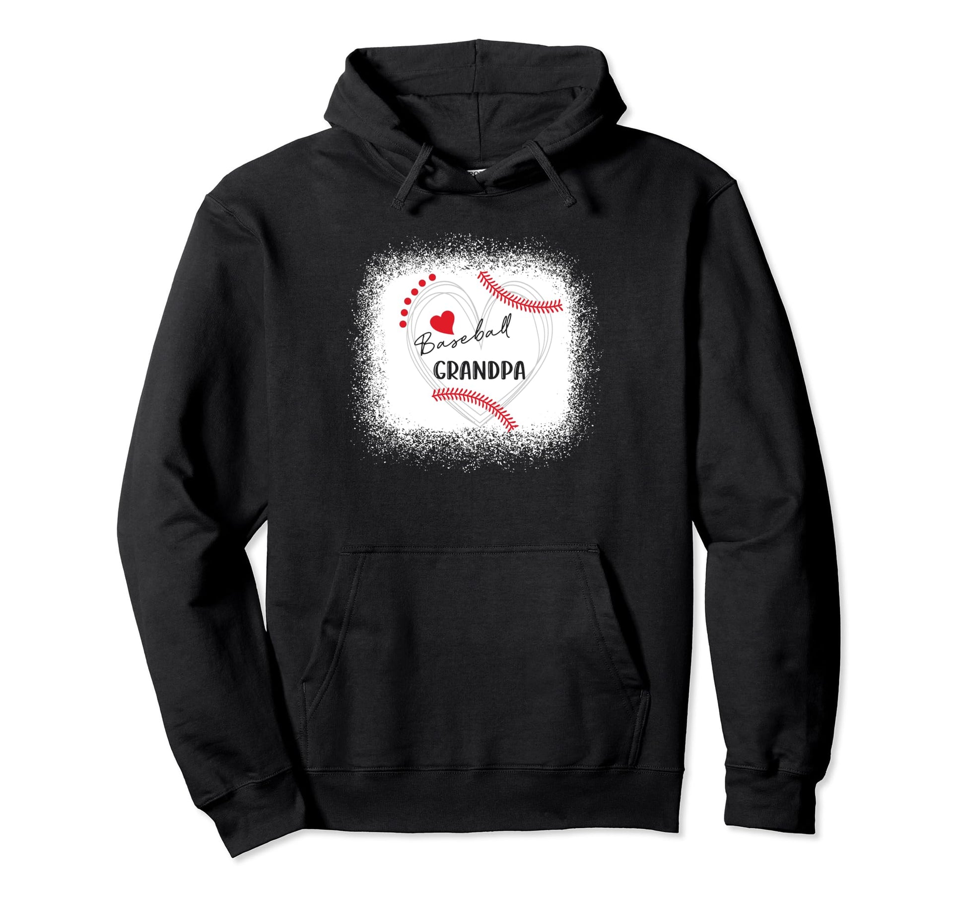Baseball Grandpa Baseball Heart Hoodie - Custom Art Print for Adults - T-Shirt, Sweatshirt, Hoodie