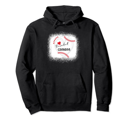 Baseball Grandpa Baseball Heart Hoodie - Custom Art Print for Adults - T-Shirt, Sweatshirt, Hoodie