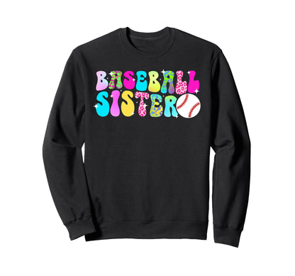 Baseball Sister Baseball Player Sweatshirt - Minimalist Print Men Women - T-Shirt, Sweatshirt, Hoodie