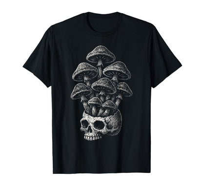 Mushroom Skull Grunge Alt Goth T-Shirt - Novelty Apparel Men Women - T-Shirt, Sweatshirt, Hoodie