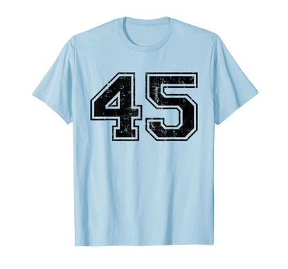 Number 45 Varsity Distressed Sport T-Shirt - Custom Art Print for Adults - T-Shirt, Sweatshirt, Hoodie