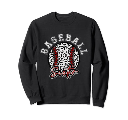 Leopard Cheetah Baseball Sister Womens Sweatshirt - Novelty Apparel Unisex - T-Shirt, Sweatshirt, Hoodie