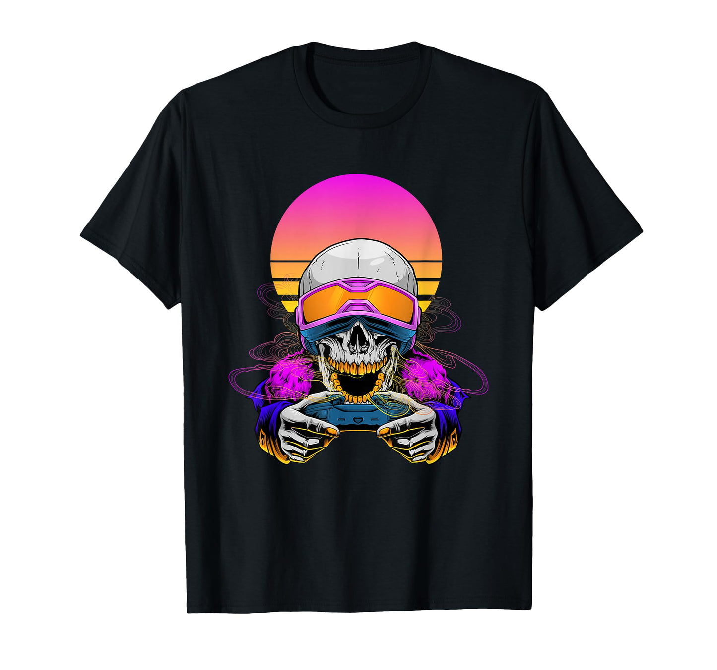 Gaming Skeleton Vaprowave Aesthetic T-Shirt - Unique Graphic Men Women - T-Shirt, Sweatshirt, Hoodie
