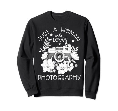 Photographer Camera Flowers Sweatshirt - Casual Everyday Wear Men Women - T-Shirt, Sweatshirt, Hoodie