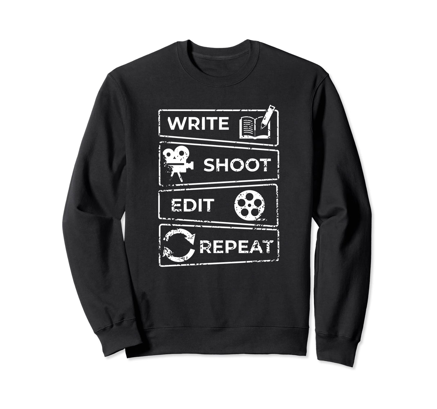 Write Shoot Edit Repeat Camera Sweatshirt - Custom Art Print Unisex - T-Shirt, Sweatshirt, Hoodie
