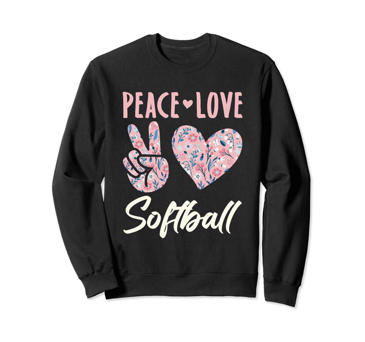 Peace Love Softball Gifts And T-Shirt - Custom Art Print Unisex - T-Shirt, Sweatshirt, Hoodie