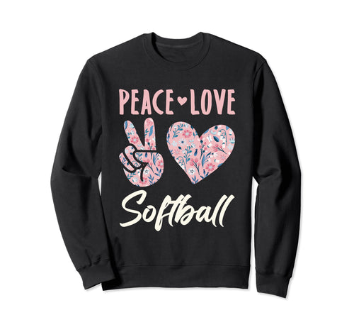 Peace Love Softball Gifts And T-Shirt - Custom Art Print Unisex - T-Shirt, Sweatshirt, Hoodie