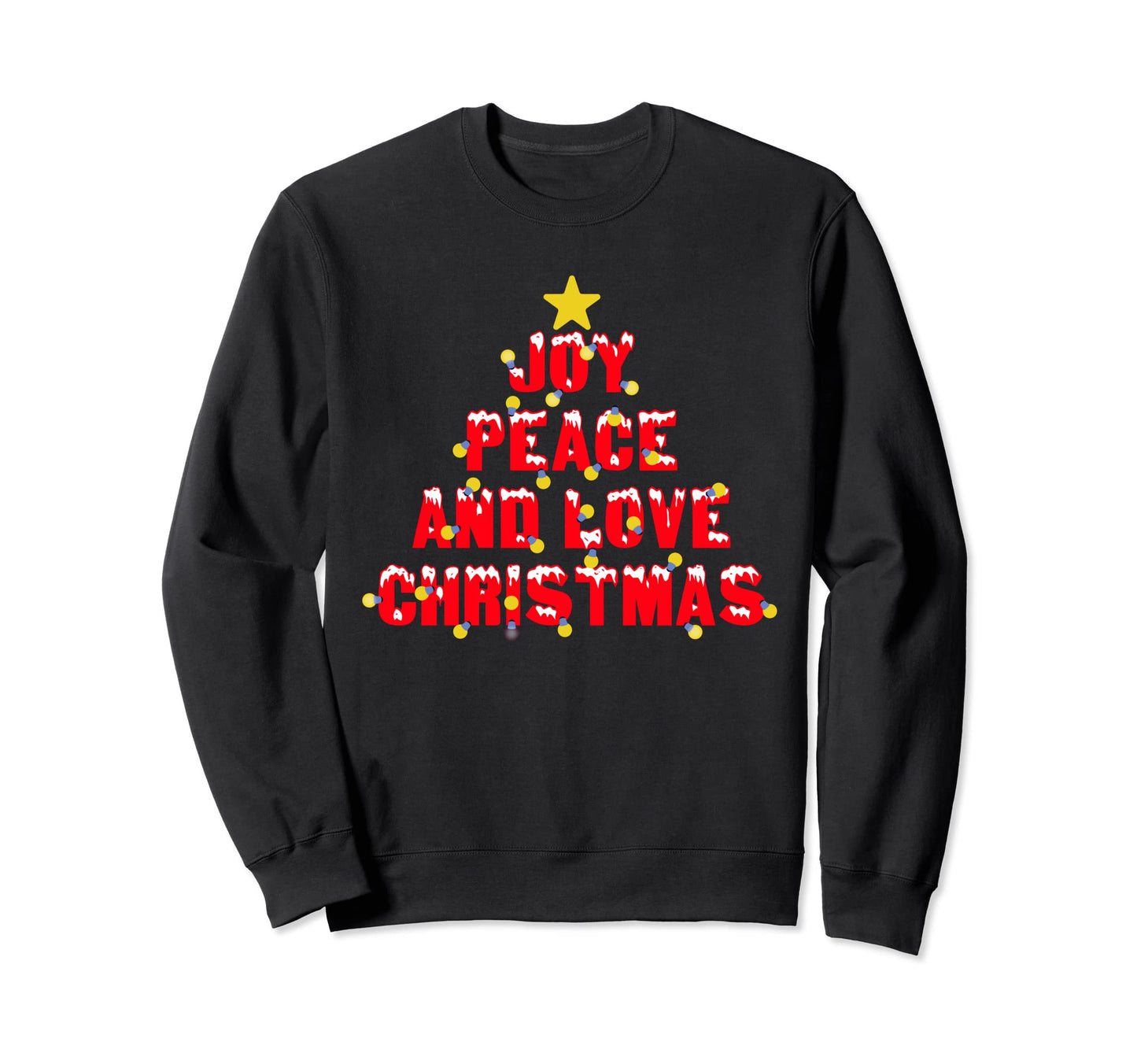 Joy Peace And Love Pajama Holiday Sweatshirt - Minimalist Print Unisex - T-Shirt, Sweatshirt, Hoodie