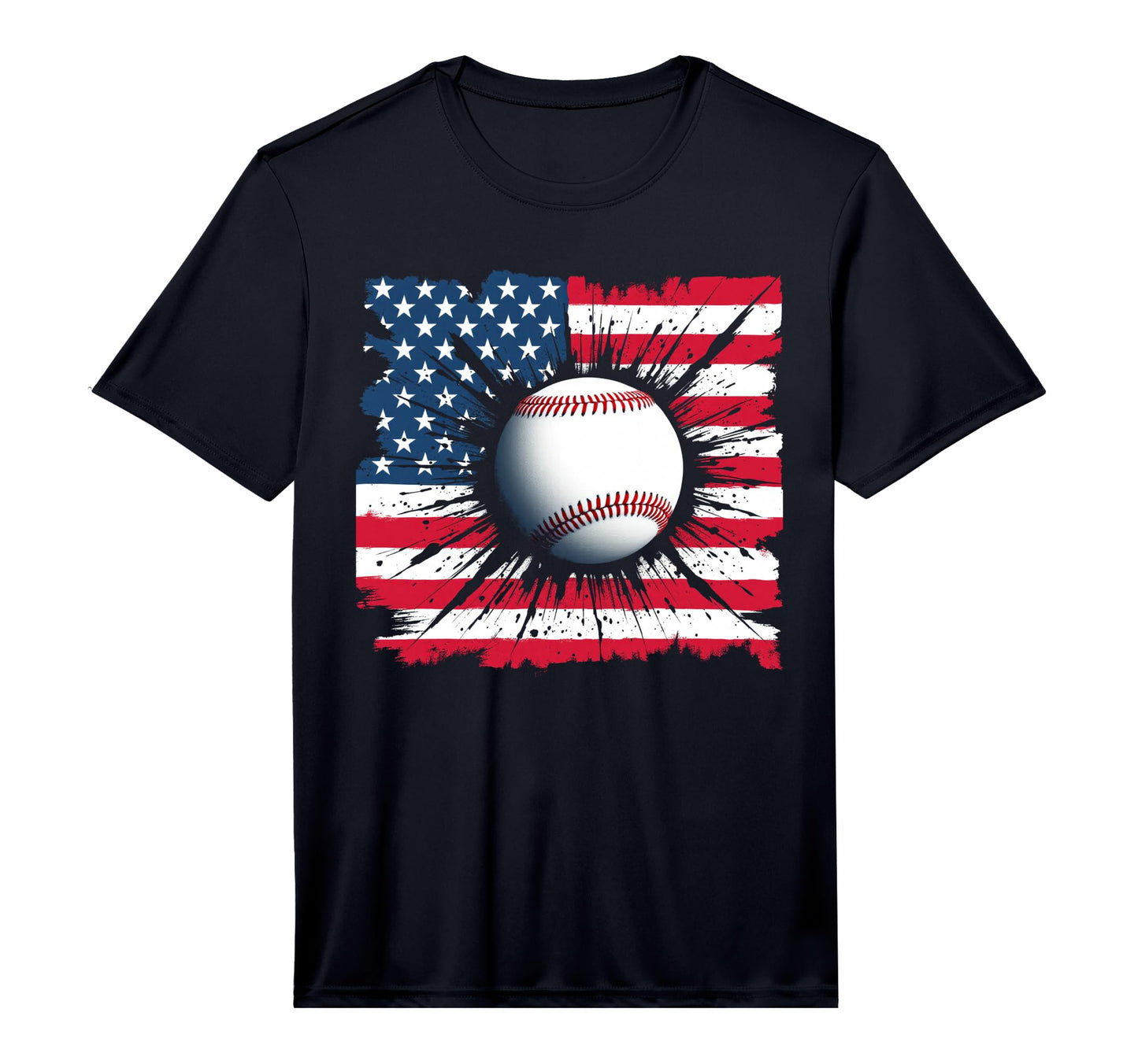 Baseball Usa Flag Patriotic Fourth T-Shirt - Minimalist Print for Adults - T-Shirt, Sweatshirt, Hoodie