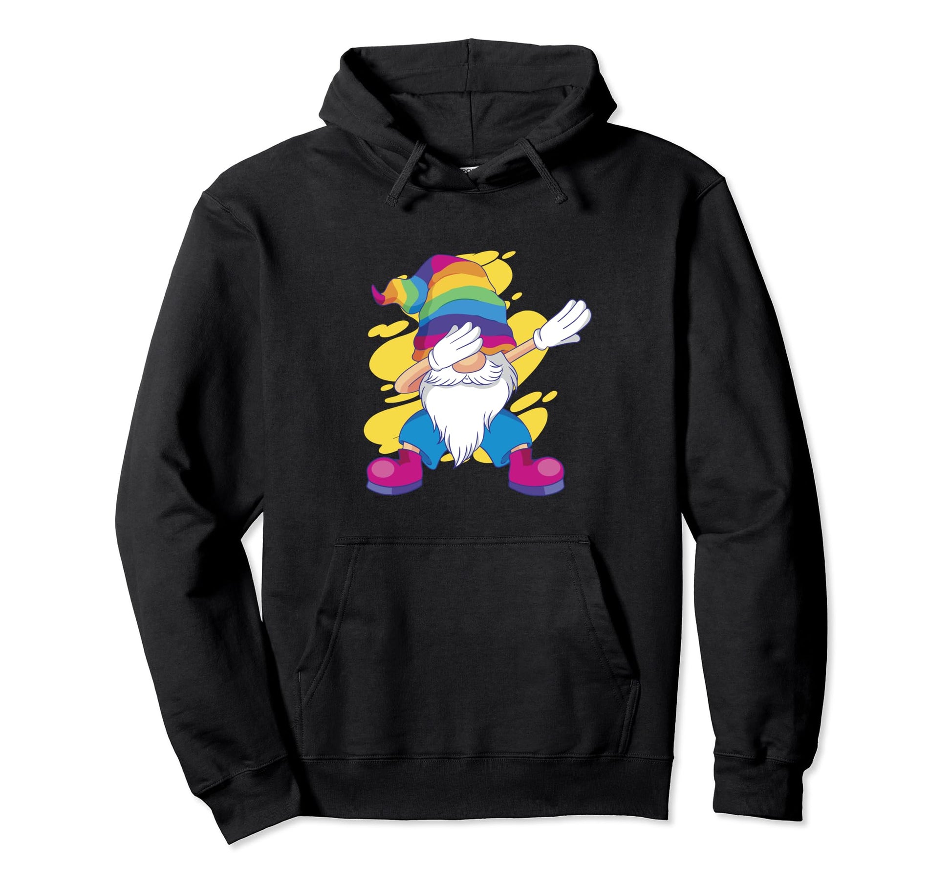 Gnome Dabbing Dance Rainbow Heart Hoodie - Casual Everyday Wear Men Women - T-Shirt, Sweatshirt, Hoodie