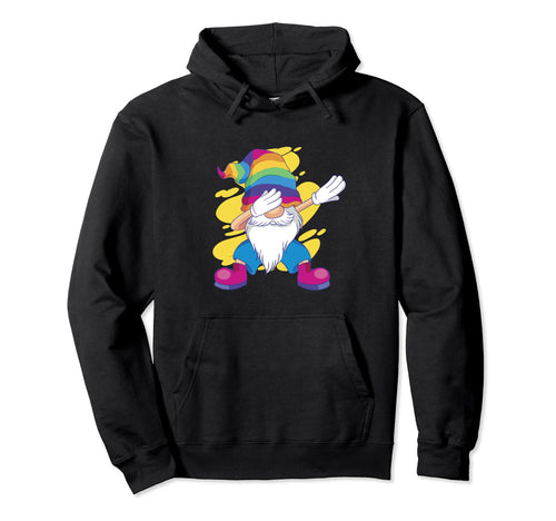 Gnome Dabbing Dance Rainbow Heart Hoodie - Casual Everyday Wear Men Women - T-Shirt, Sweatshirt, Hoodie