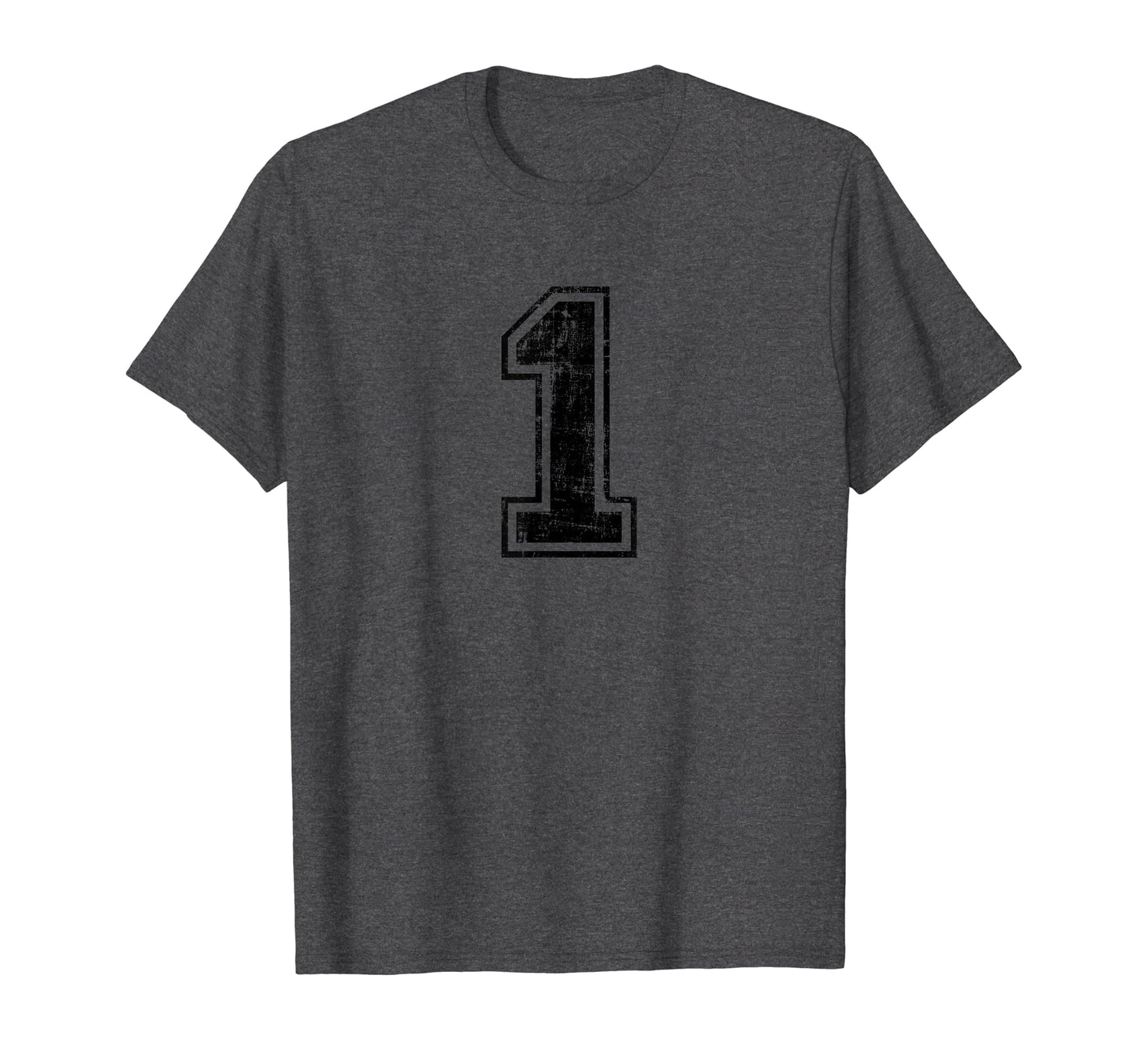 Number 1 One Varsity Distressed Sport T-Shirt - Aesthetic Graphic Unisex - T-Shirt, Sweatshirt, Hoodie