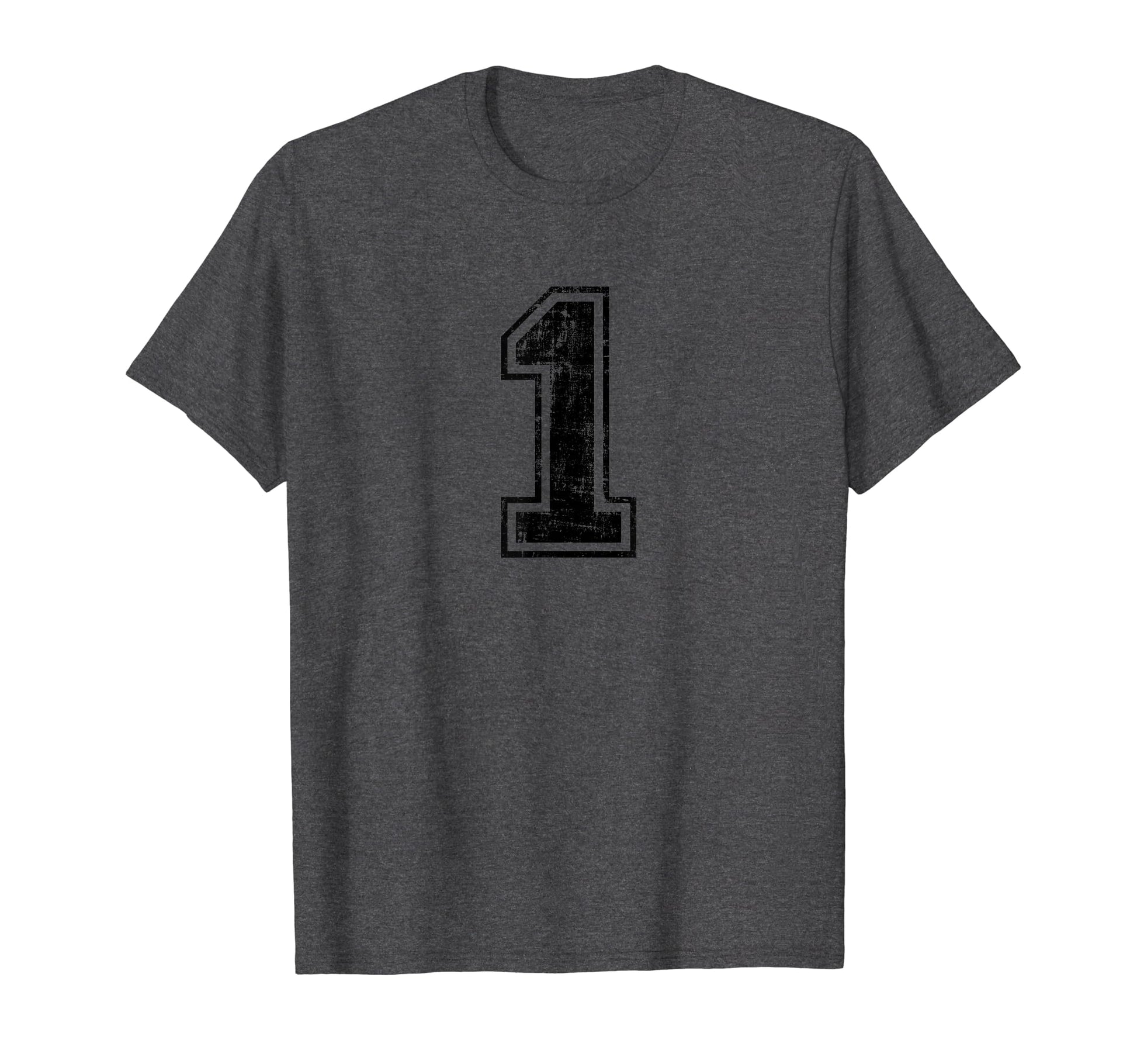 Number 1 One Varsity Distressed Sport T-Shirt - Aesthetic Graphic Unisex - T-Shirt, Sweatshirt, Hoodie