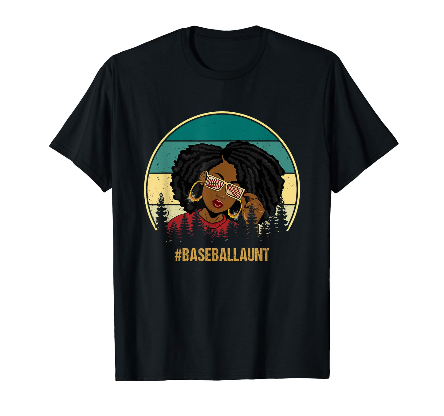 Black Baseball Aunt Baseball Aunt T-Shirt - Minimalist Print Men Women - T-Shirt, Sweatshirt, Hoodie