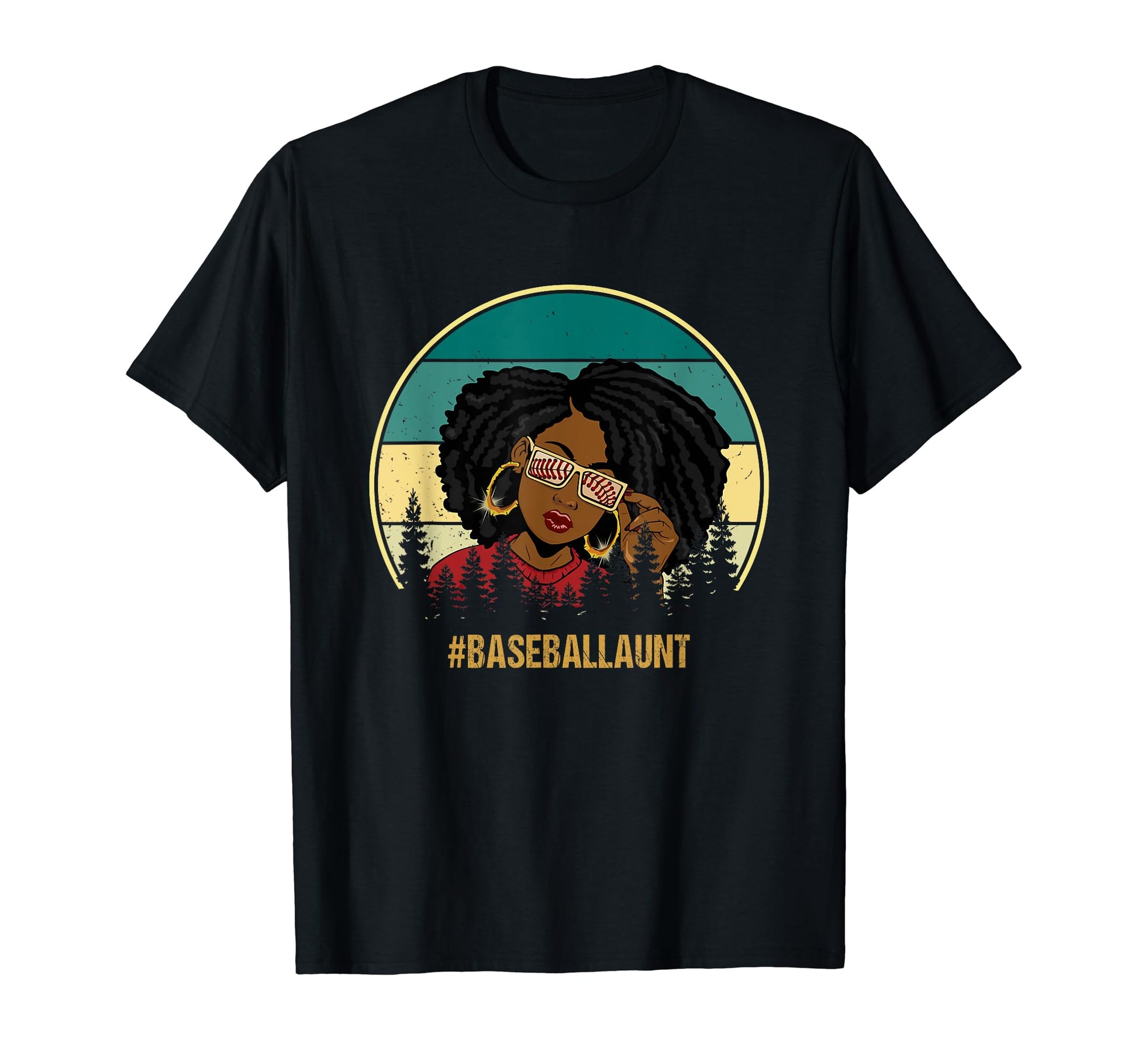 Black Baseball Aunt Baseball Aunt T-Shirt - Minimalist Print Men Women - T-Shirt, Sweatshirt, Hoodie