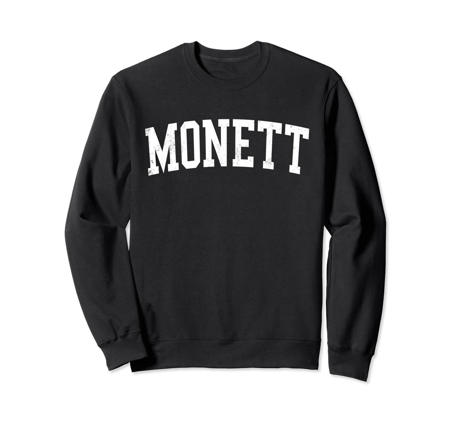Monett Mo Distressed White Varsity Sweatshirt - Streetwear Style Unisex - T-Shirt, Sweatshirt, Hoodie