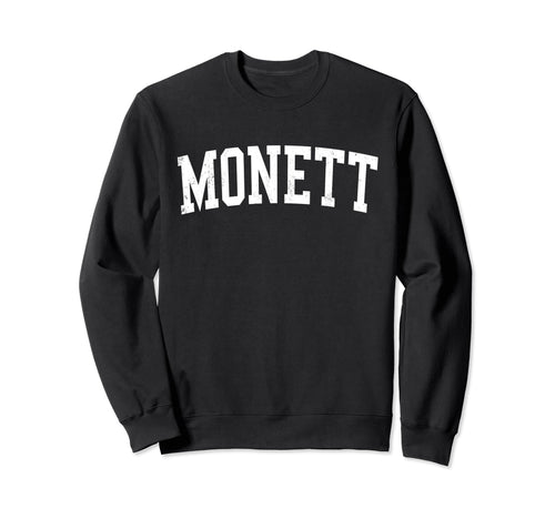 Monett Mo Distressed White Varsity Sweatshirt - Streetwear Style Unisex - T-Shirt, Sweatshirt, Hoodie