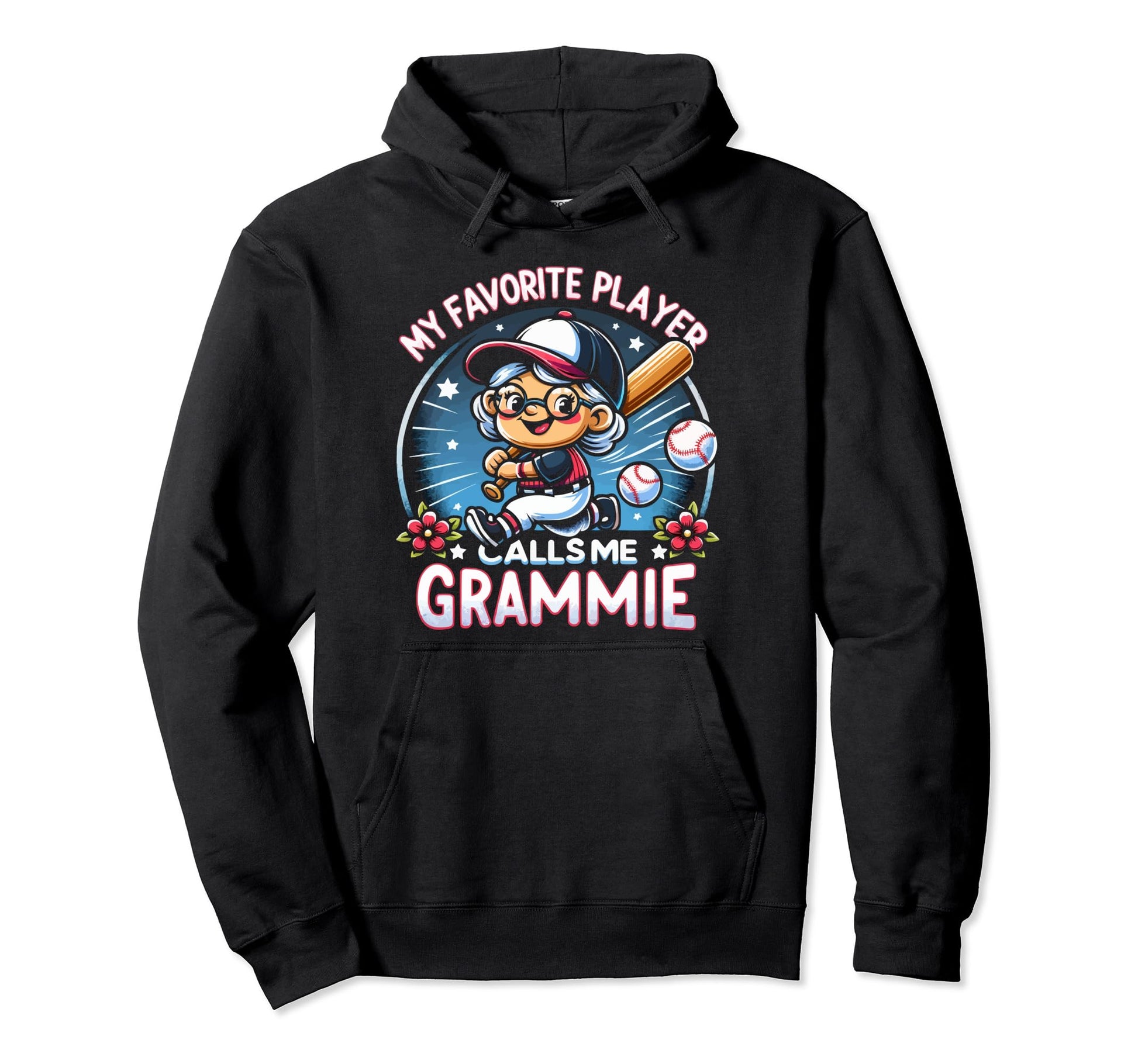 Baseball Grandma Grandmother Granny Hoodie - Casual Everyday Wear Unisex - T-Shirt, Sweatshirt, Hoodie