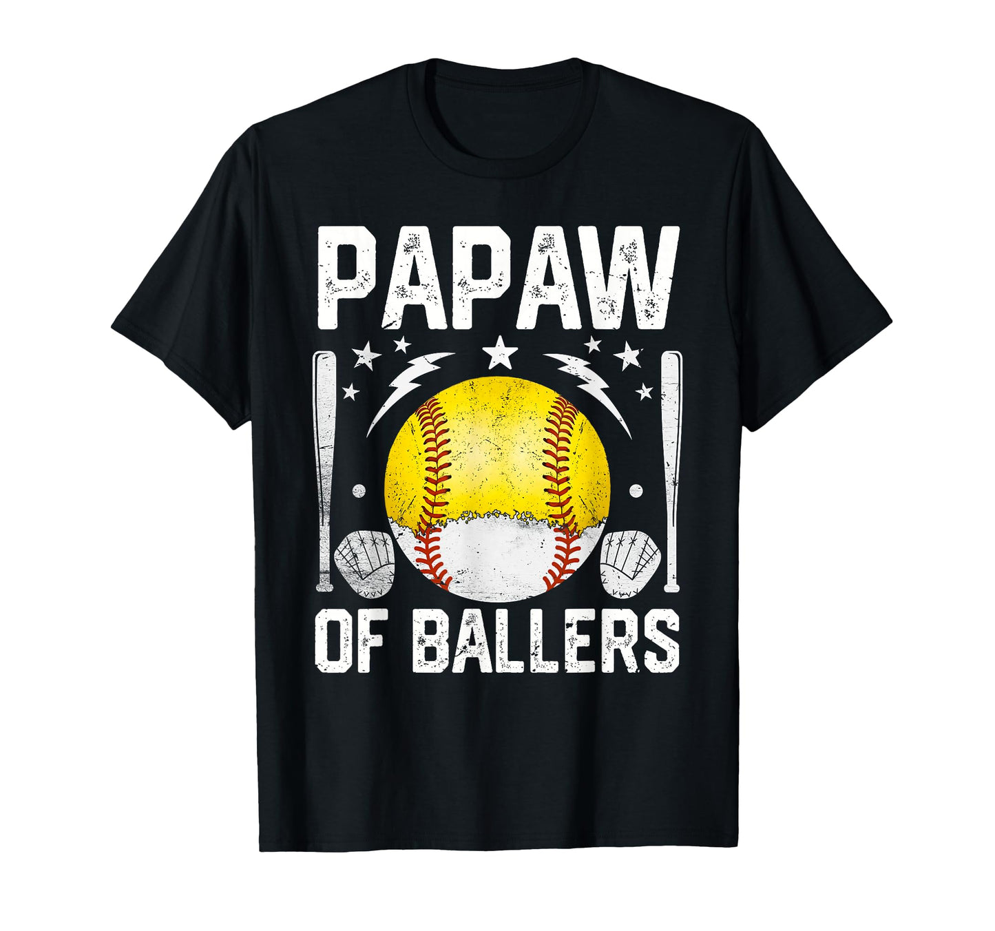 Grandpa Ballers Fathers Day Funny Baseball T-Shirt - Unique Graphic Unisex - T-Shirt, Sweatshirt, Hoodie