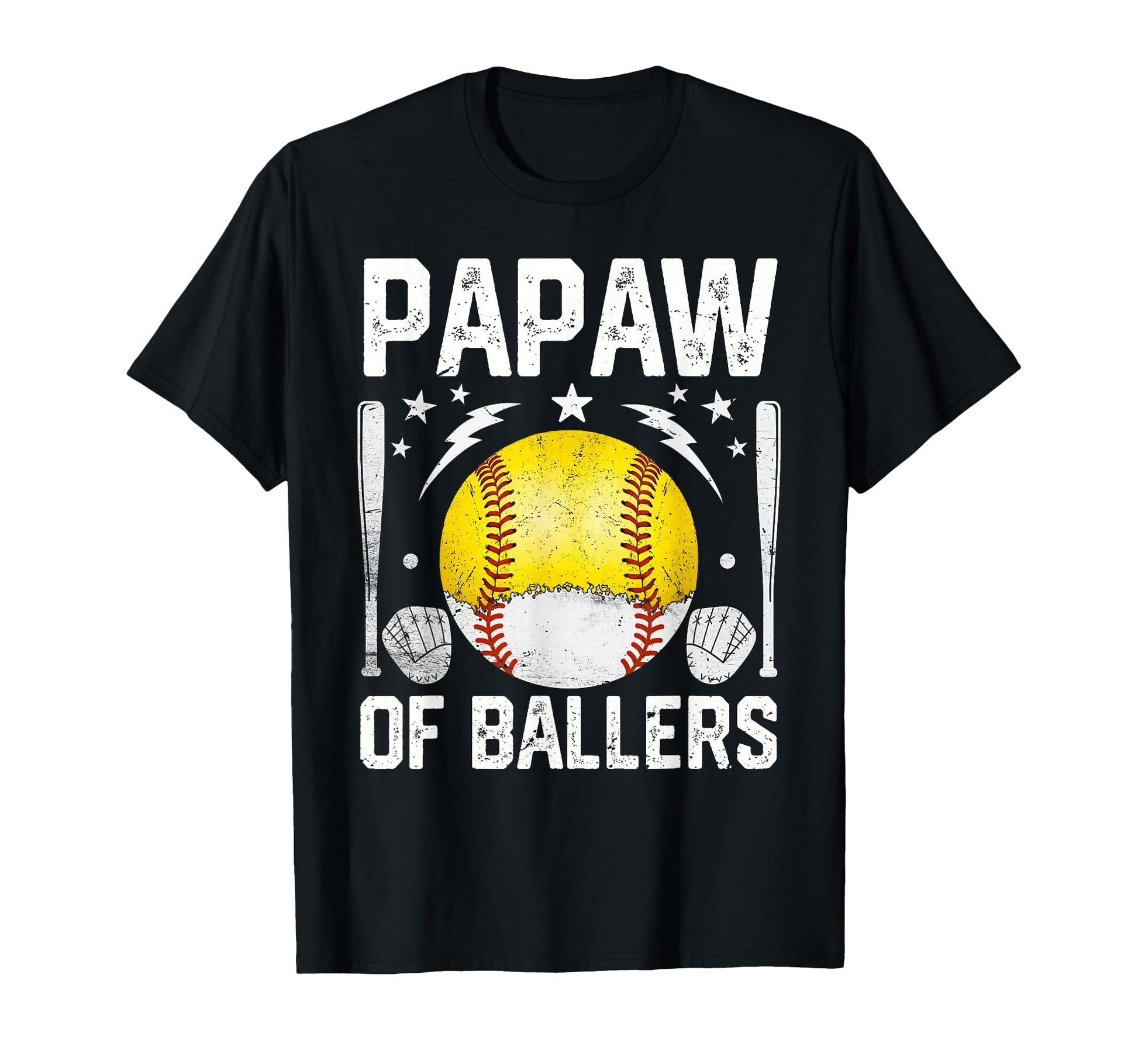 Grandpa Ballers Fathers Day Funny Baseball T-Shirt - Unique Graphic Unisex - T-Shirt, Sweatshirt, Hoodie