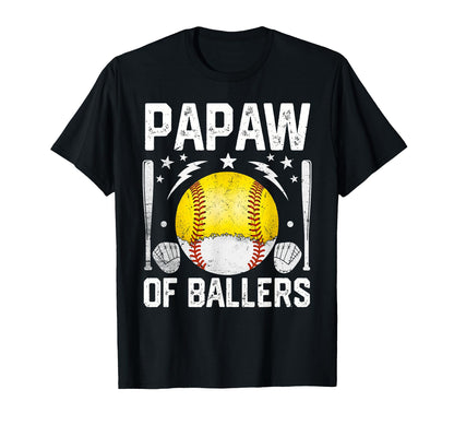 Grandpa Ballers Fathers Day Funny Baseball T-Shirt - Unique Graphic Unisex - T-Shirt, Sweatshirt, Hoodie