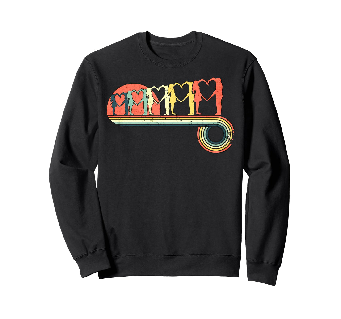 Couple Love Heart Sunset Rainbow Sweatshirt - Unique Graphic Unisex - T-Shirt, Sweatshirt, Hoodie