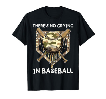 There Is No Crying Baseball Funny T-Shirt - Aesthetic Graphic for Adults - T-Shirt, Sweatshirt, Hoodie