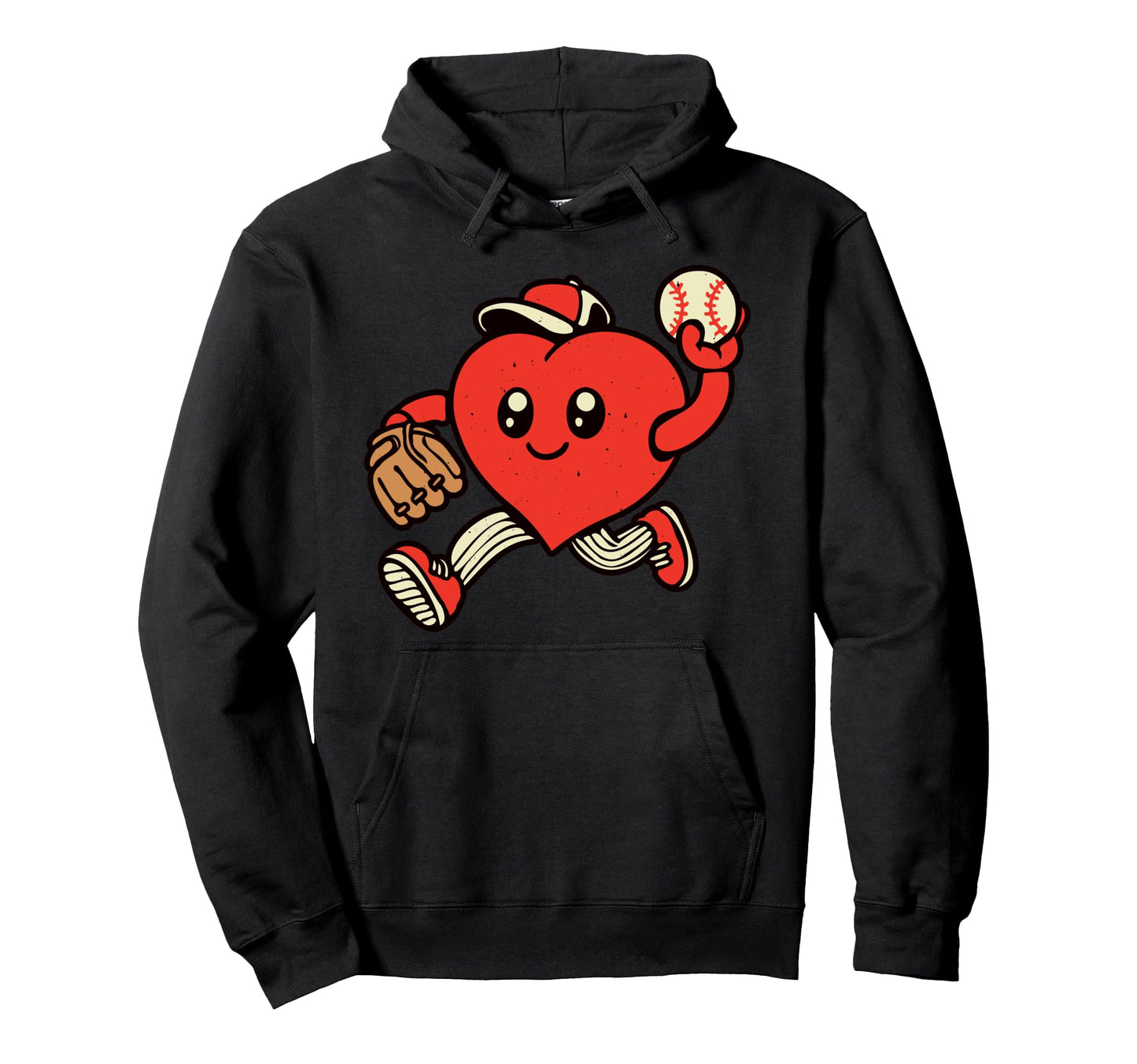 Valentines Day Heart Baseball Pitcher Player Hoodie - Graphic Print Unisex - T-Shirt, Sweatshirt, Hoodie