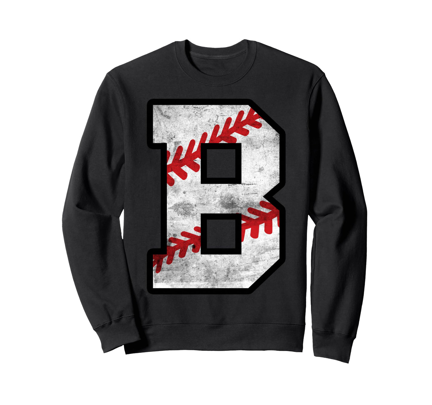 Distressed Baseball Letter B Sweatshirt - Novelty Apparel Unisex - T-Shirt, Sweatshirt, Hoodie