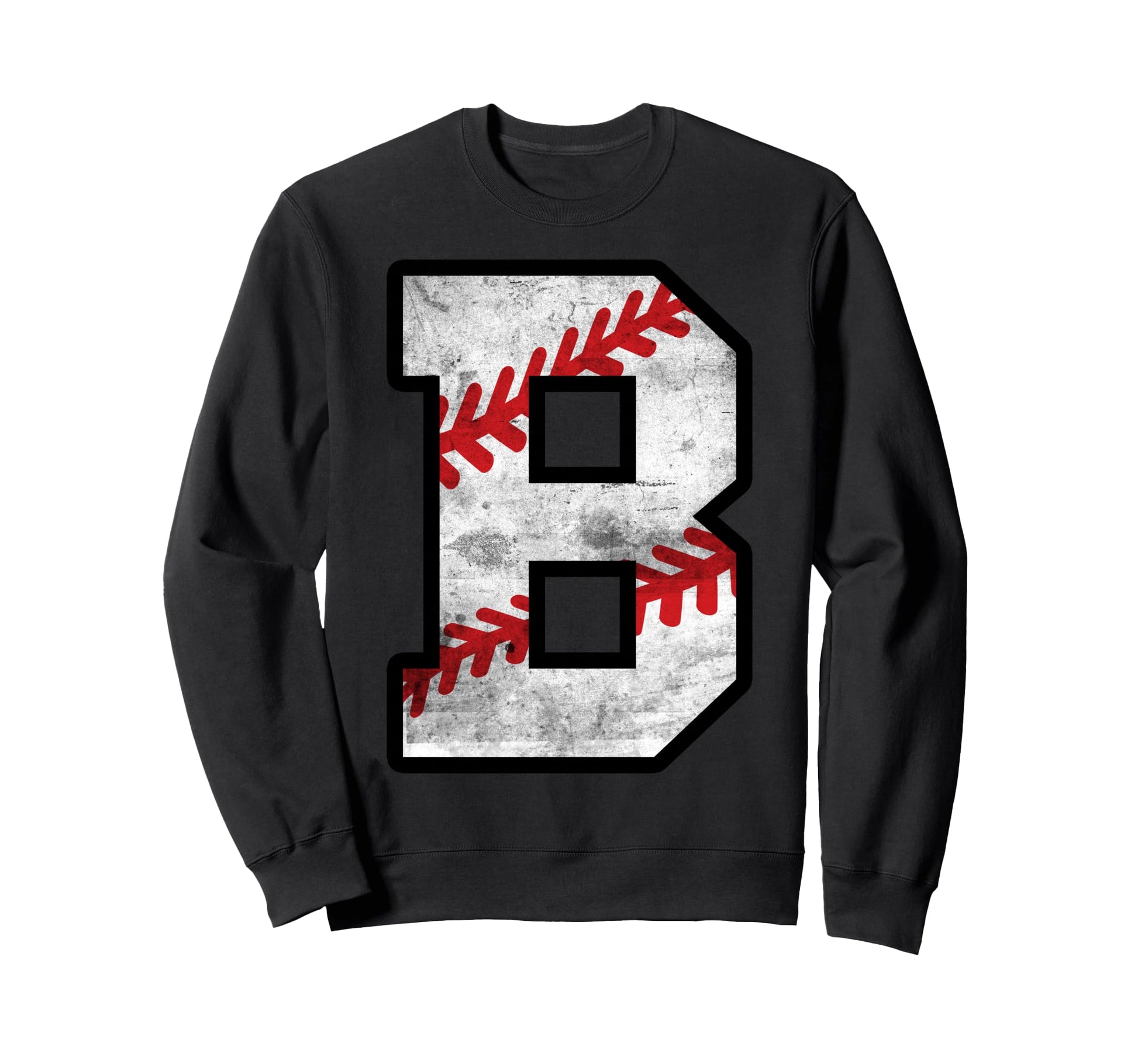 Distressed Baseball Letter B Sweatshirt - Novelty Apparel Unisex - T-Shirt, Sweatshirt, Hoodie