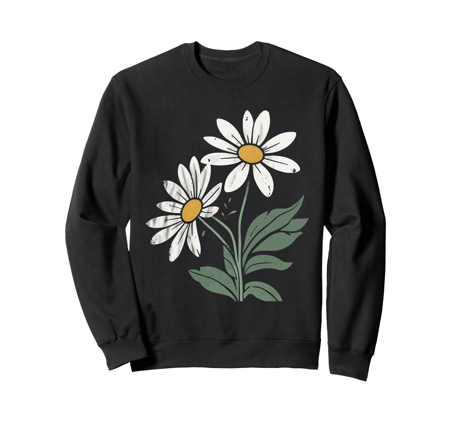 Boho Daisy Flower Botanical Sweatshirt - Casual Everyday Wear Men Women - T-Shirt, Sweatshirt, Hoodie