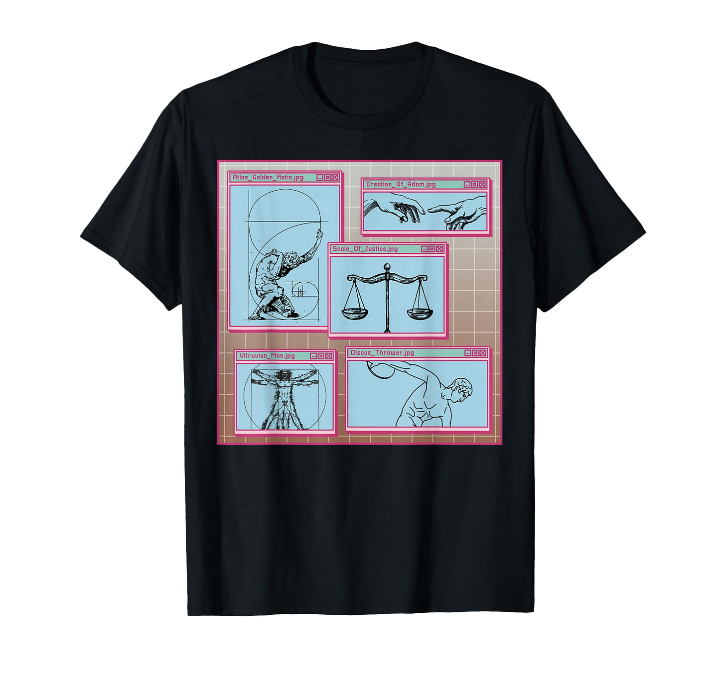 Vaporwave Aesthetic Literature Line Art T-Shirt - Graphic Print for Adults - T-Shirt, Sweatshirt, Hoodie