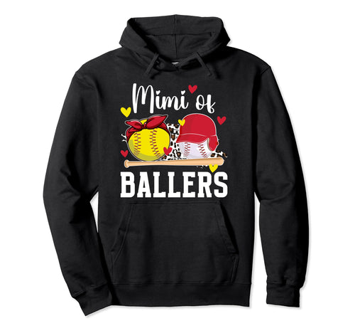 Mimi Ballers Leopard Softball Hoodie - Aesthetic Graphic for Adults - T-Shirt, Sweatshirt, Hoodie
