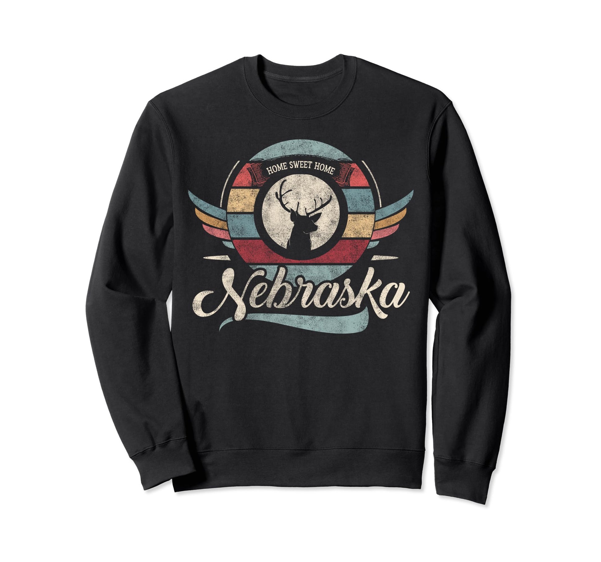 Nebraska State Animal Deer Sweet Sweatshirt - Streetwear Style Men Women - T-Shirt, Sweatshirt, Hoodie