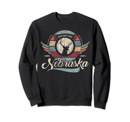 Nebraska State Animal Deer Sweet Sweatshirt - Streetwear Style Men Women - T-Shirt, Sweatshirt, Hoodie