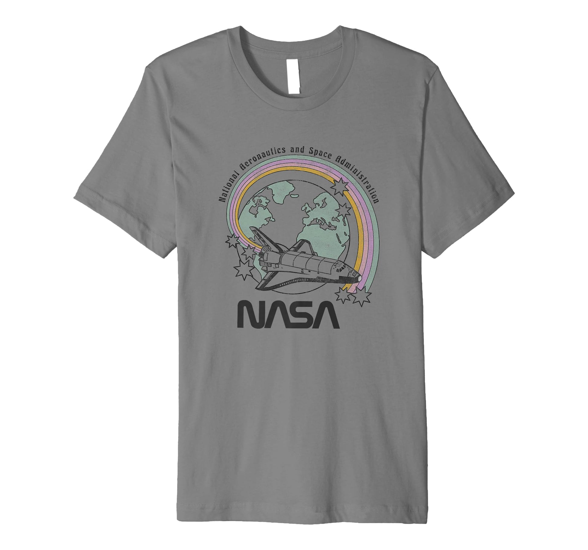 Nasa Pastel Rainbow Rocket Ship Earth T-Shirt - Custom Art Print Men Women - T-Shirt, Sweatshirt, Hoodie